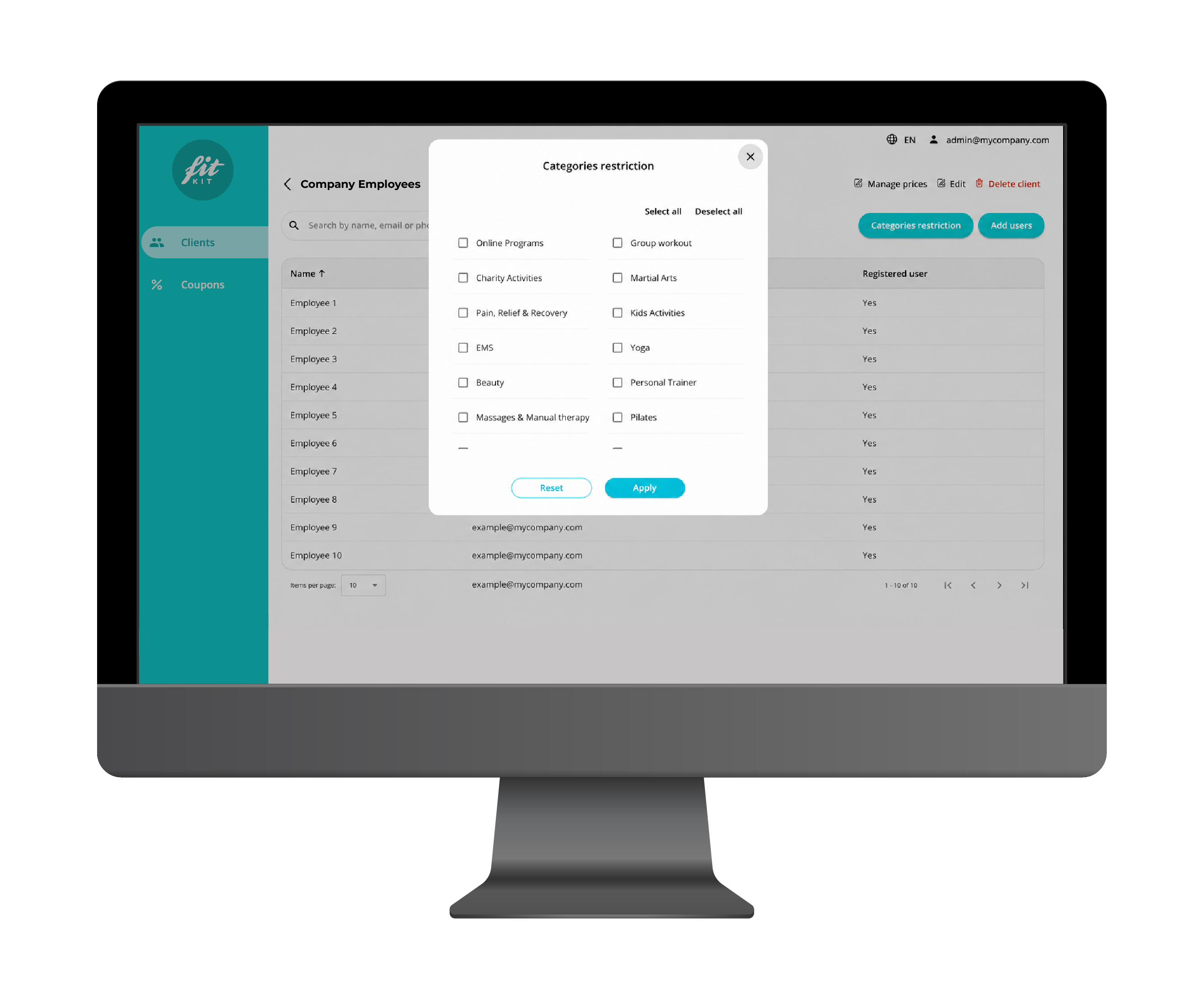 Zen Desk _Бизнис профил- колоната Registered user Yes-No и екранот Categories restriction.png